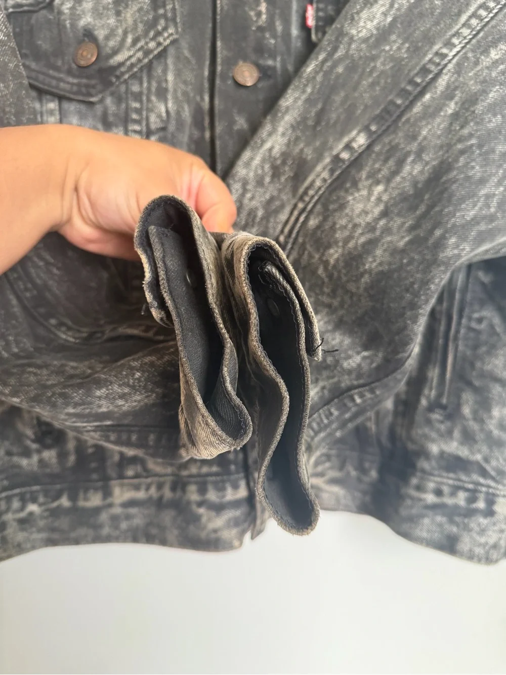 Levis Strauss Vintage Denim Jean Jacket Washed Black 70507 0253 Medium Button Up